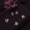 Invisible Kundan Necklace Set with Pearl Drops | Minimal Indian Jewelry | Floating Necklace & Stud Earrings |