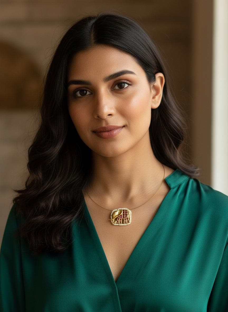 Elephant Kundan Necklace | Minimal Indian Jewelry | Floating Necklace| Ruby Stone Pendant