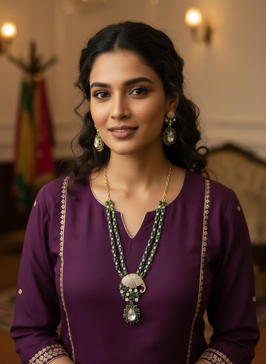 Handcrafted Kundan Style Necklace Set with Matching Earrings | Traditional Indian Jewelry | Festive & Wedding Wear