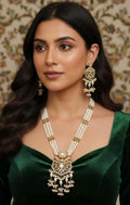 Gold Kundan Bridal Necklace Set | Pearl Indian Jewelry
