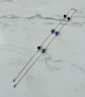 Evil Eye Anklet | Silver Beaded Chain, Adjustable Protection Jewelry