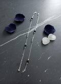 Minimal Silver & Black Bead Anklet | Handmade Adjustable Anklet | Everyday Elegant Jewelry