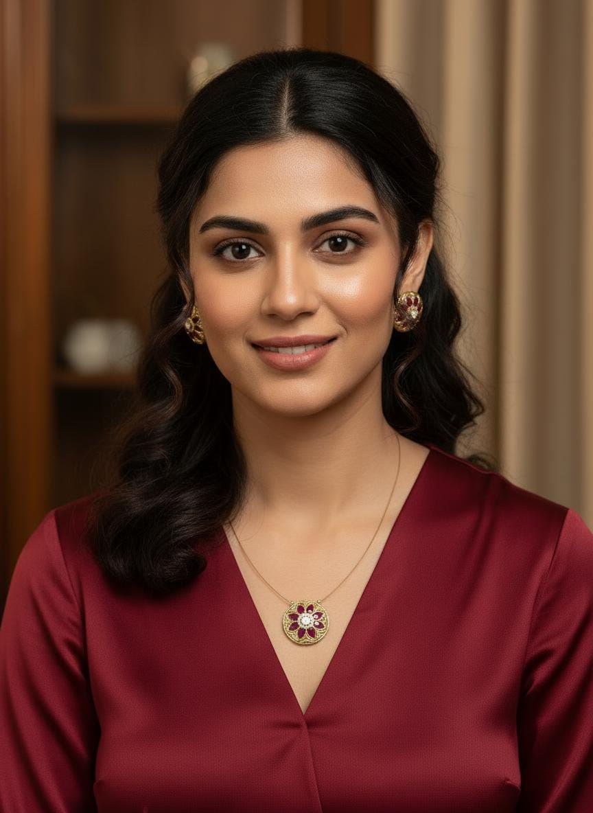 Floral Necklace and Stud Earrings Set | Minimalist Indian Jewelry