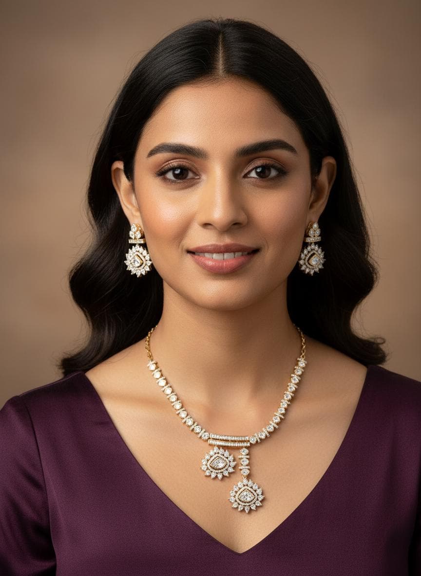 Kundan Polki Necklace Set | Indian Bridal Jewelry with Earrings