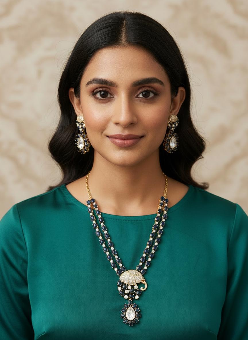 Handcrafted Kundan Style Necklace Set with Matching Earrings | Traditional Indian Jewelry | Festive & Wedding Wear