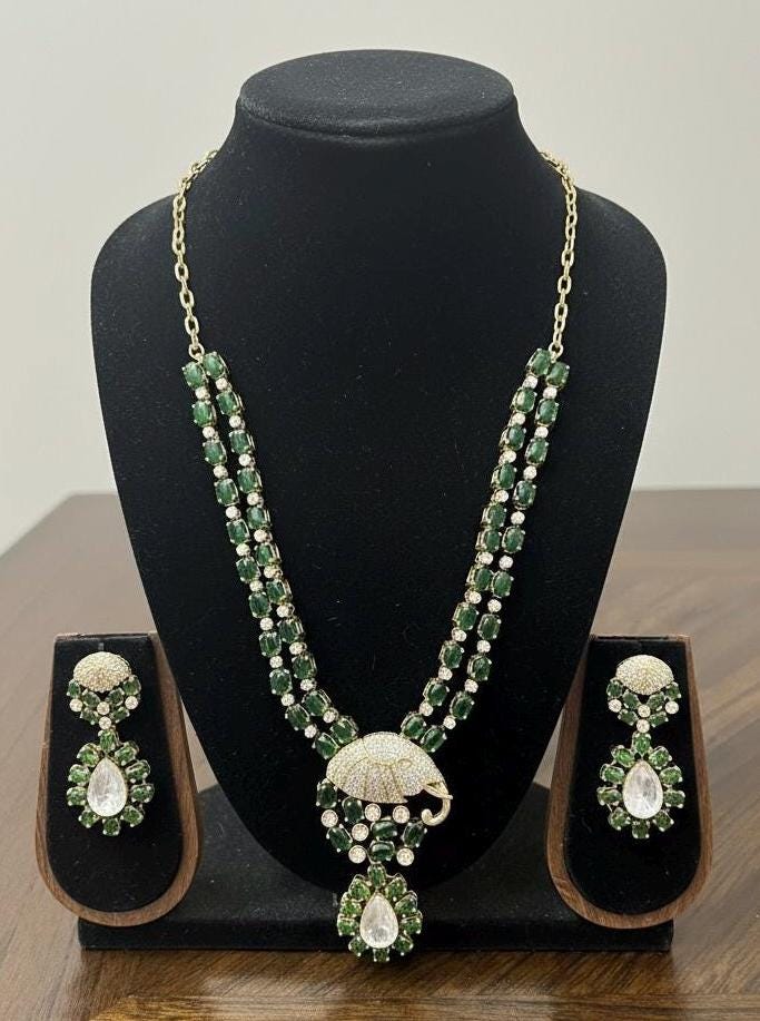 Handcrafted Kundan Style Necklace Set with Matching Earrings | Traditional Indian Jewelry | Festive & Wedding Wear