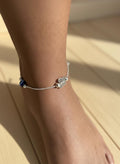 Handmade Evil Eye Butterfly Anklet | Silver Charm Ankle Bracelet