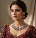 Pink Kundan Choker Necklace Set, Indian Bridal Jewelry