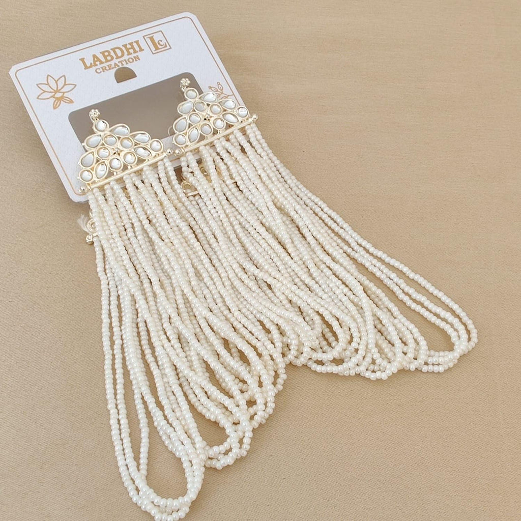 Pearl Tassel Statement Earrings | Bridal, Wedding, Ethnic Festive Jewelry