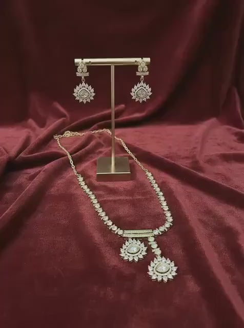 Kundan Polki Necklace Set | Indian Bridal Jewelry with Earrings